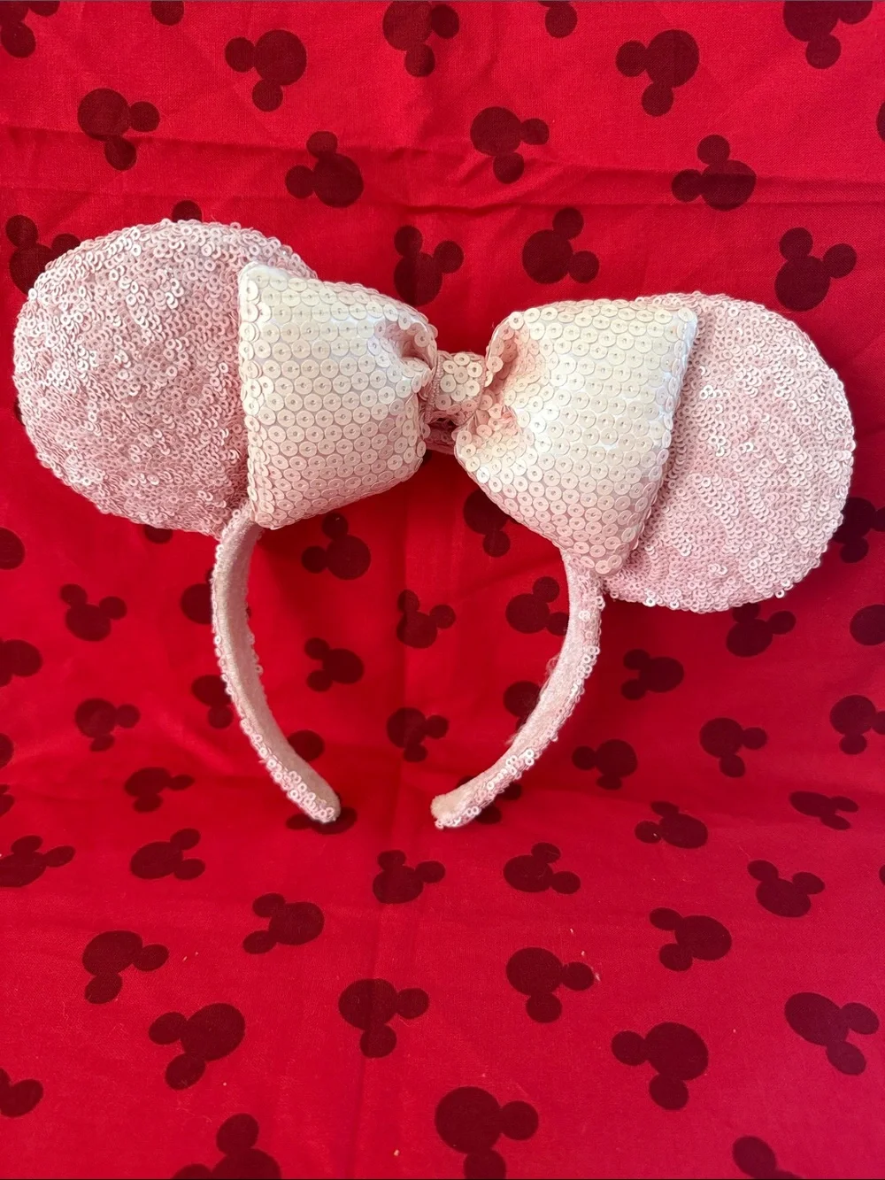 Disney PASTEL PINK SEQUINED MINNIE EARS 🎀